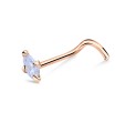 MS Stone Silver Curved Nose Stud NSKZ-1755